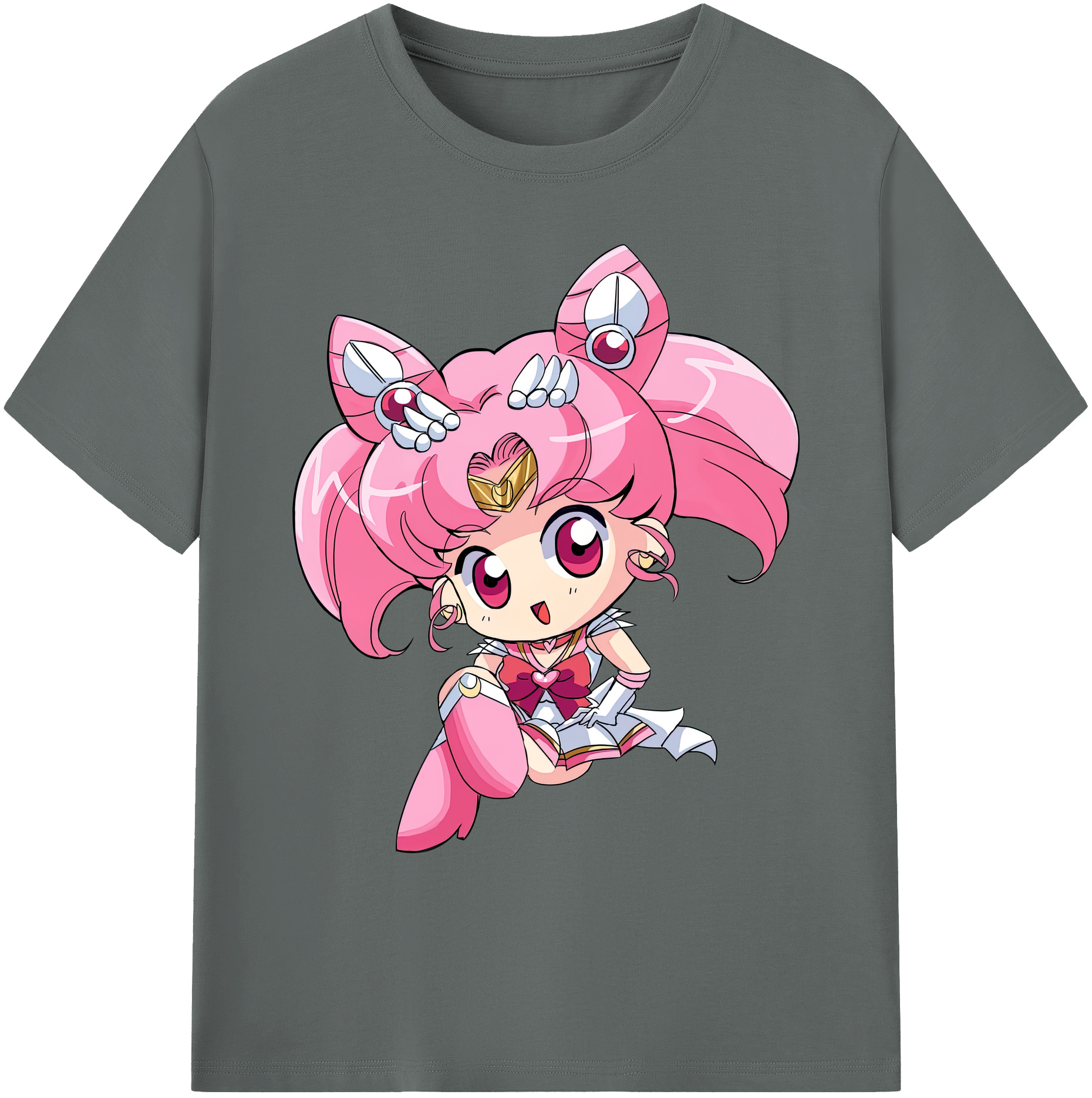 （画像用） 美少女戦士セーラームーン ちびうさ Sailor Moon Chibiusa Tsukino Usagi Small Lady Serenity 綿100％ メンズ半袖Tシャツ｜肌触りやわらか＆通気性